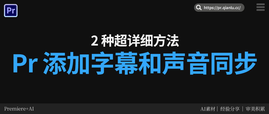 Pr如何添加字幕和声音同步，2 种超详细方法
