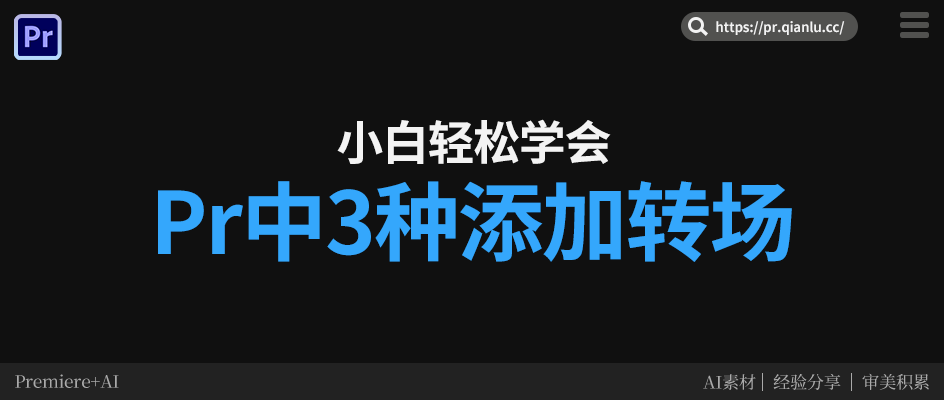 3 种方法教你在 Pr 中添加字幕效果和转场，小白也能轻松学会