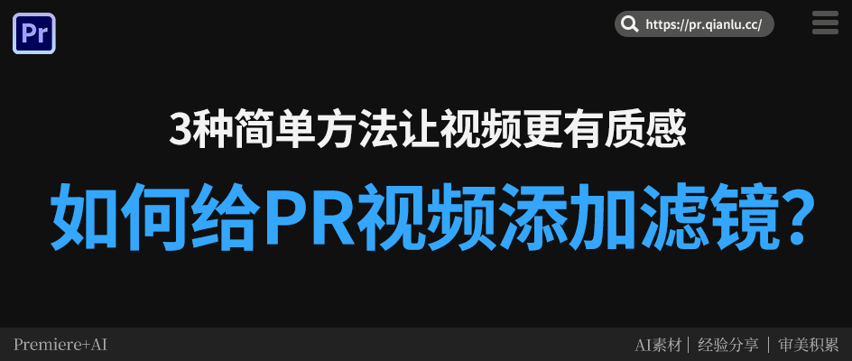 如何给PR视频添加滤镜？3种简单方法让视频更有质感