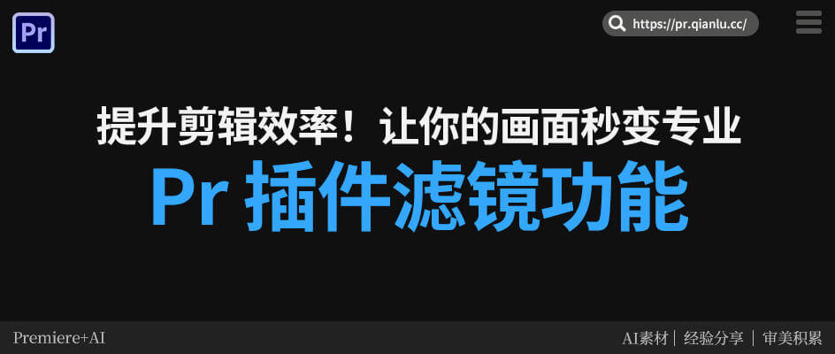 提升剪辑效率！Pr 插件滤镜功能，让你的画面秒变专业