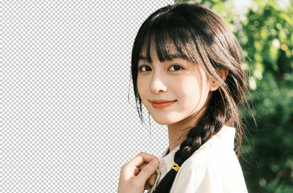 抠图前后对比效果图