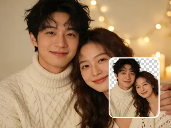 多人合照去背景效果展示