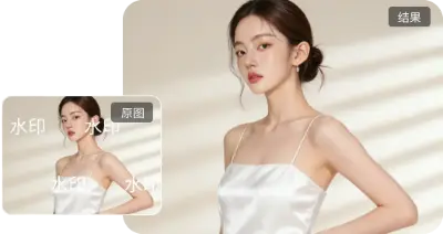 人物图片去除文字水印效果展示
