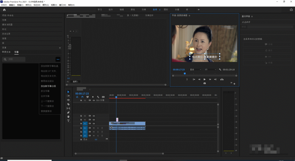 手动一条条添加字幕