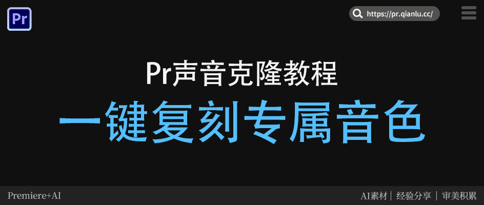 Pr声音克隆全教程：一键复刻专属音色，配音零门槛