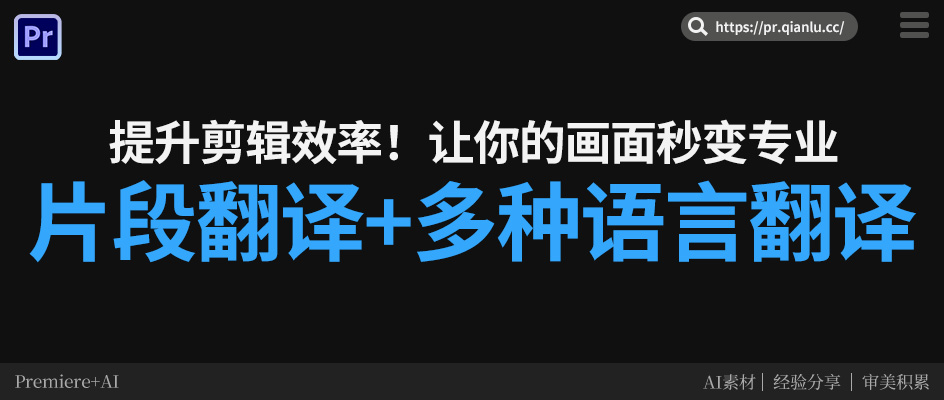 剪视频片段想单独加字幕？这个Pr插件连翻译都帮你做了！
