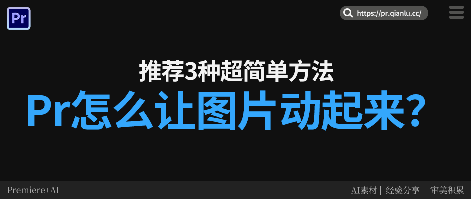 Pr怎么让图片动起来？推荐3种超简单方法