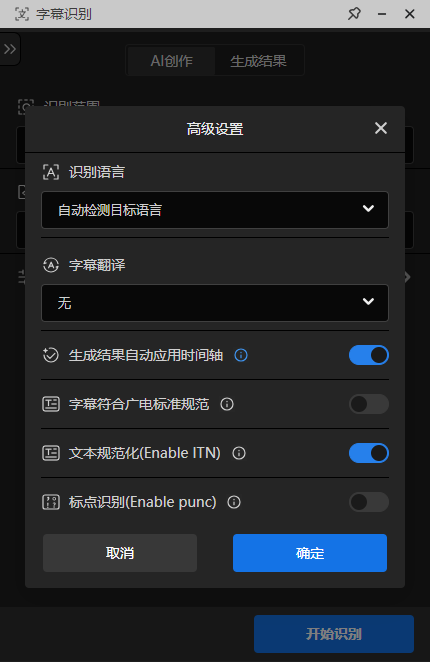 字幕识别的高级设置